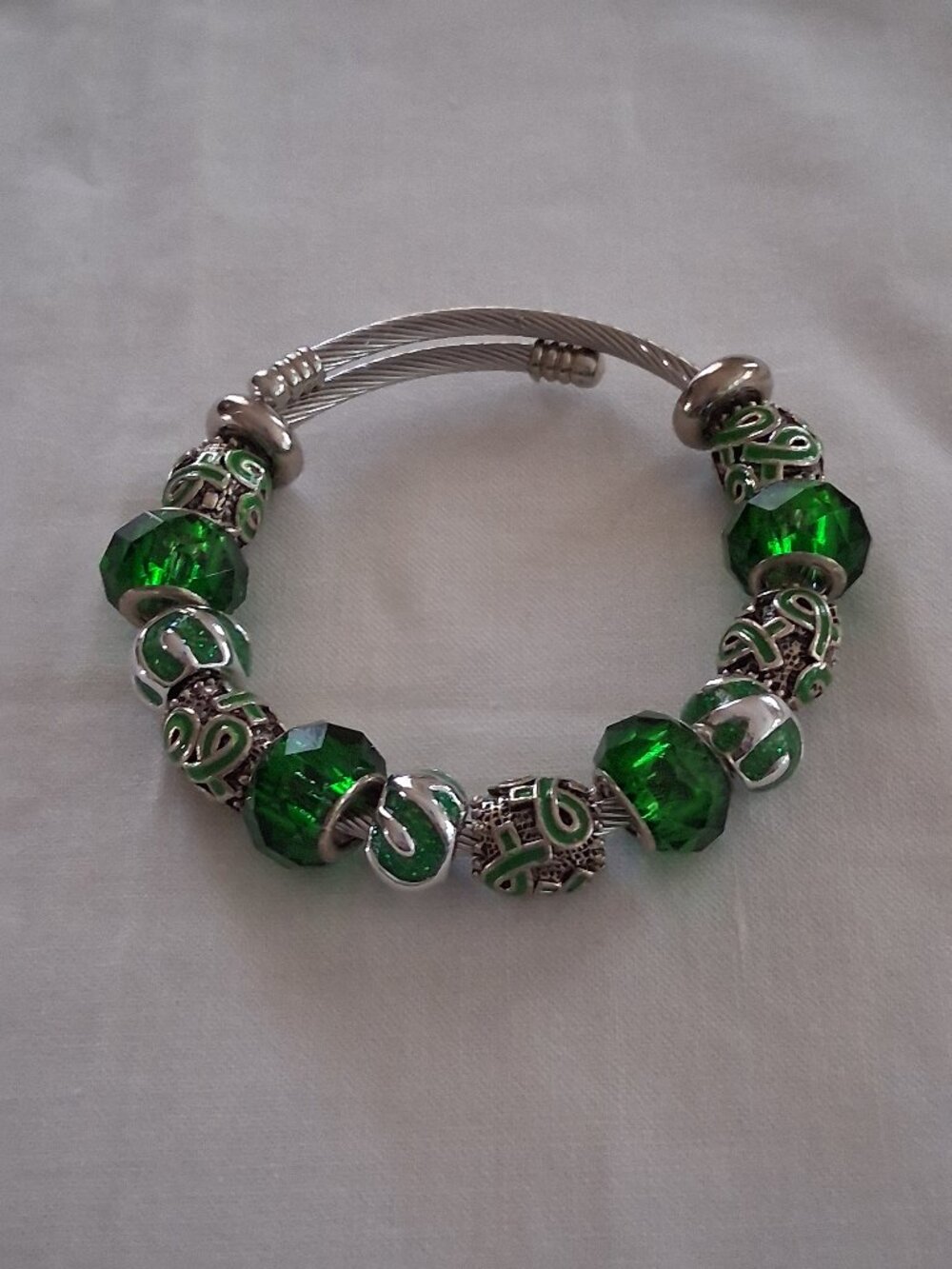 Mental Health Awareness Murano Bead Bracelet